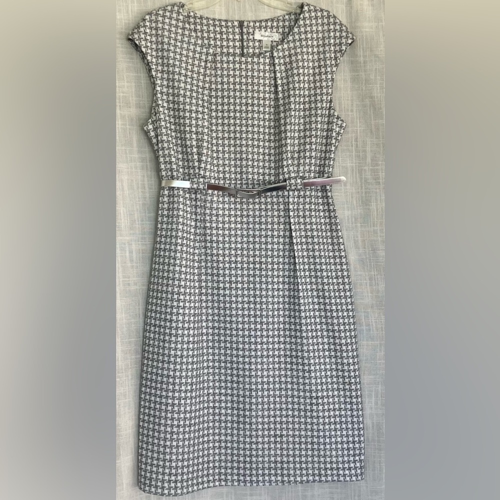 Dressbarn Classic checked Black and White Midi Dress for business office attire